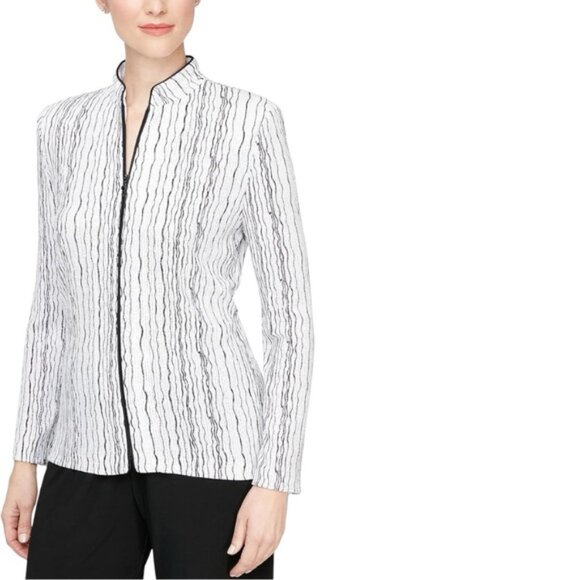 Alex Evenings Glitter Drizzle Print Jacket Pant Set Jacket Sz 3X- Pant 2X - Picture 1 of 12